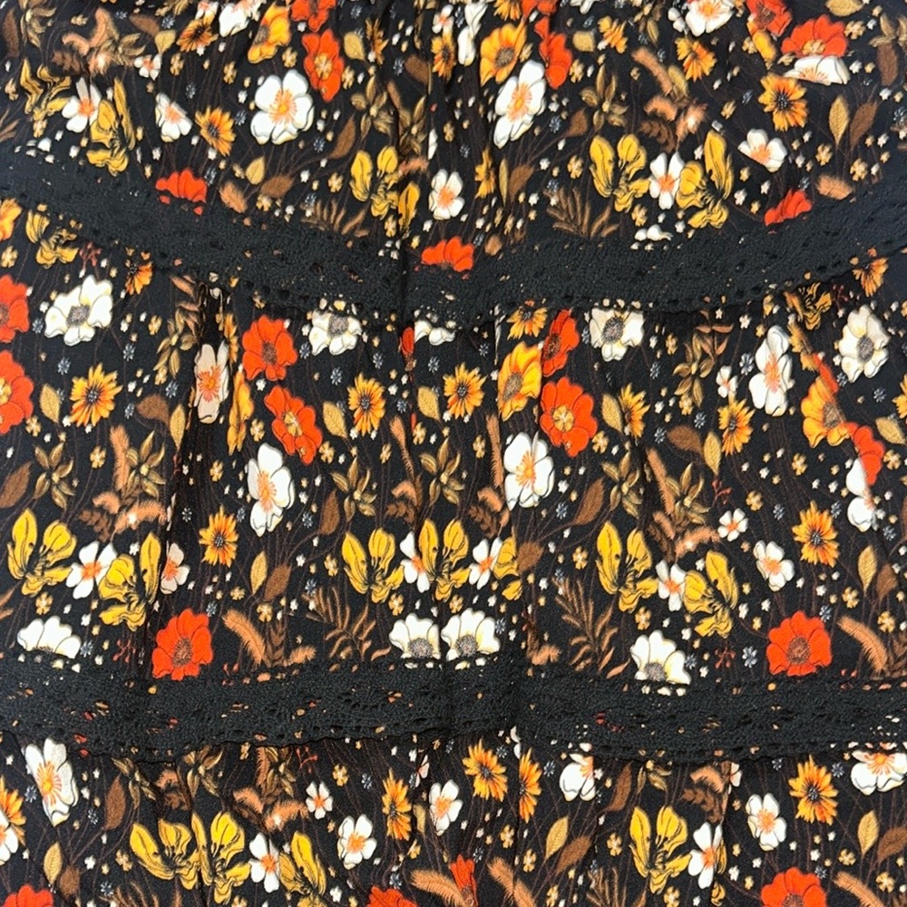 Simply Southern Floral Ruffle Dress Size L - Picture 2 of 5